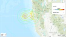 a map showing the location of an earthquake